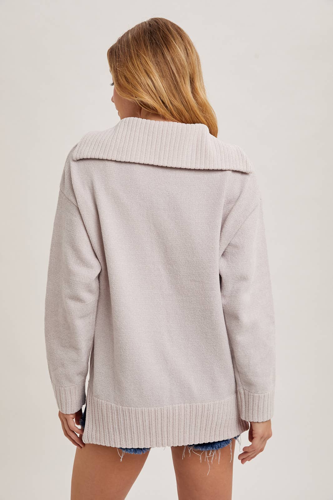 ONE BUTTON KNIT SWEATER PULLOVER