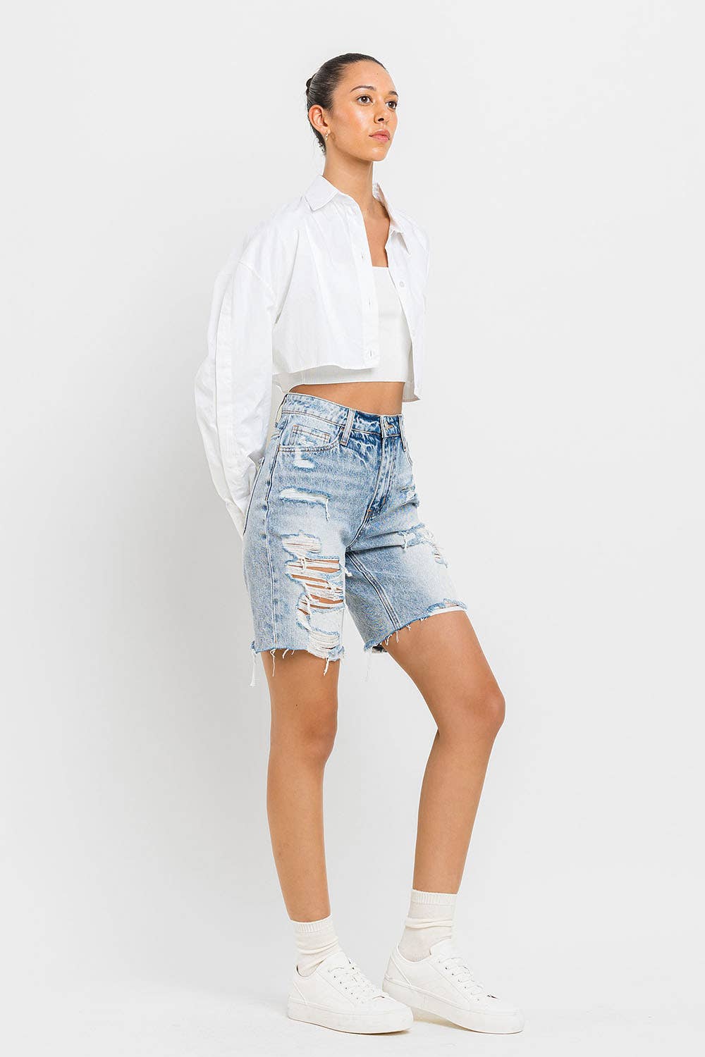 VERVET SUPER HIGH RISE BERMUDA SHORTS