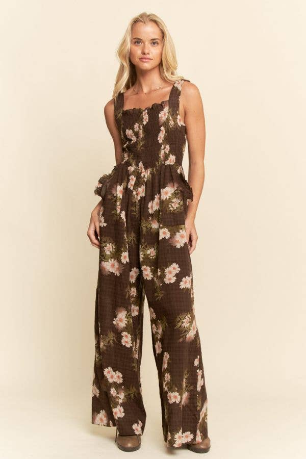 FLORAL RUFFLE JUMPSUIT