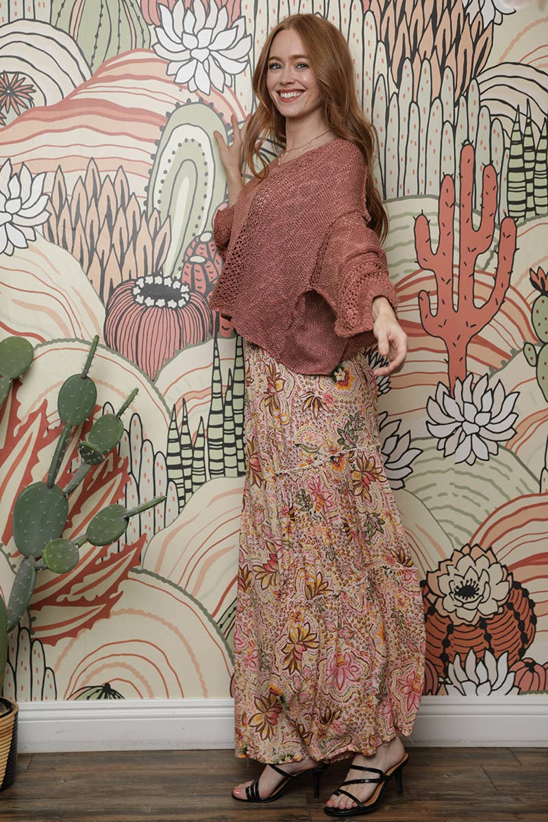TIERED WIDE LEG FLORAL PANTS