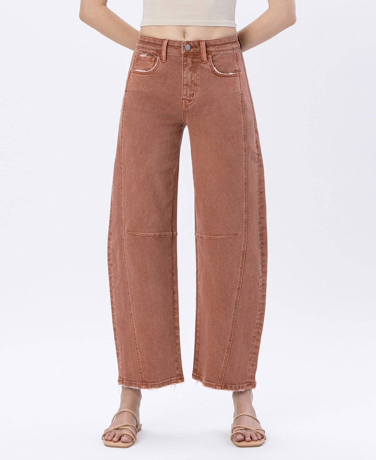FLYING MONKEY HIGH RISE COPPER BARREL JEANS