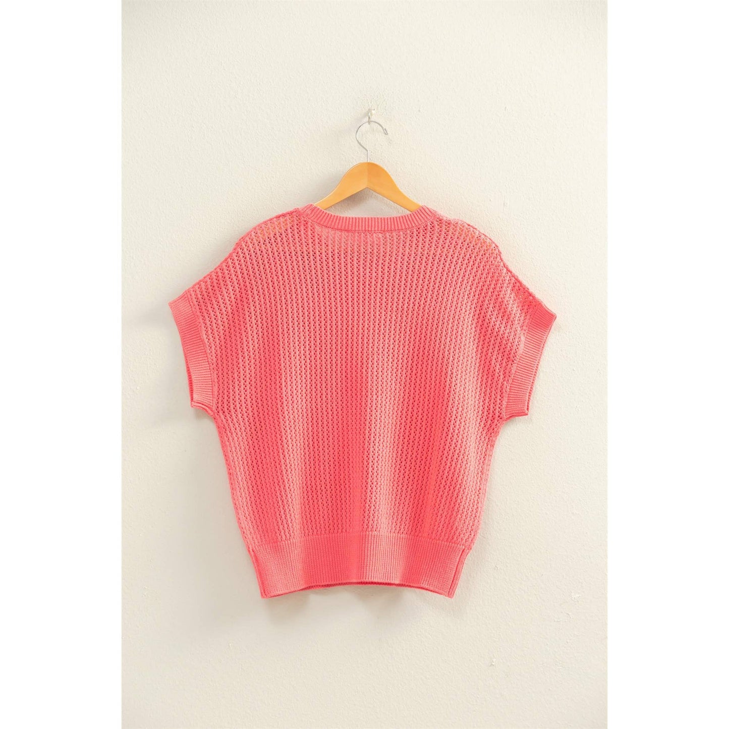 Open-Knit Dolman Sleeve Top