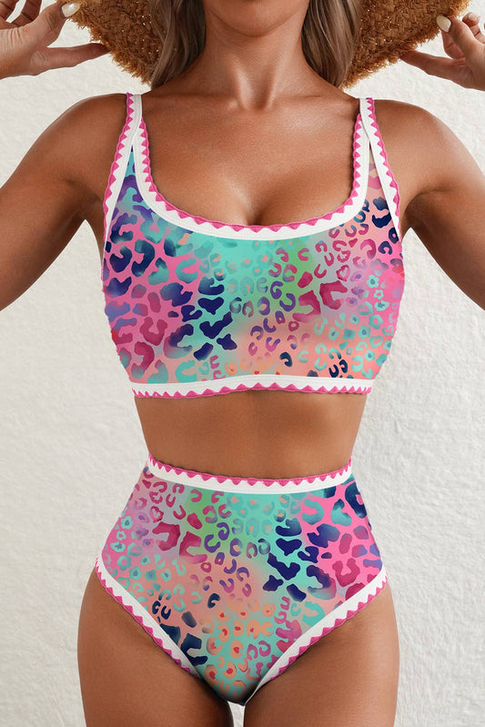 Color Splash High Waist Bikini
