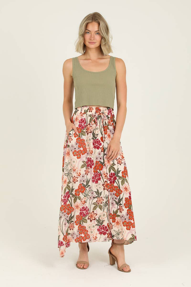 MAXI SKIRT WITH CENTER SLIT