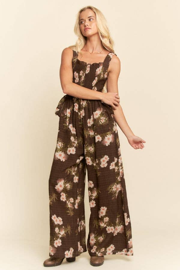 FLORAL RUFFLE JUMPSUIT