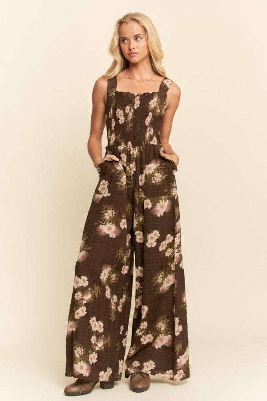 FLORAL RUFFLE JUMPSUIT