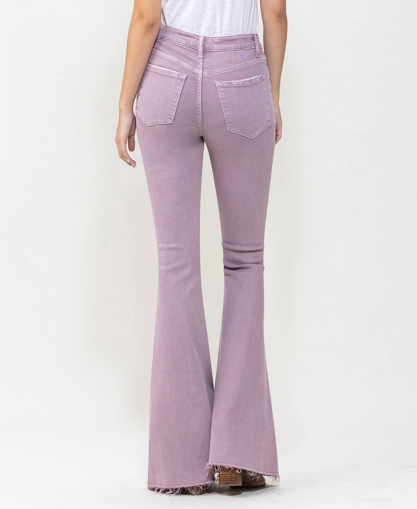VERVET HIGH RISE RAW HEM SUPER FLARE JEANS