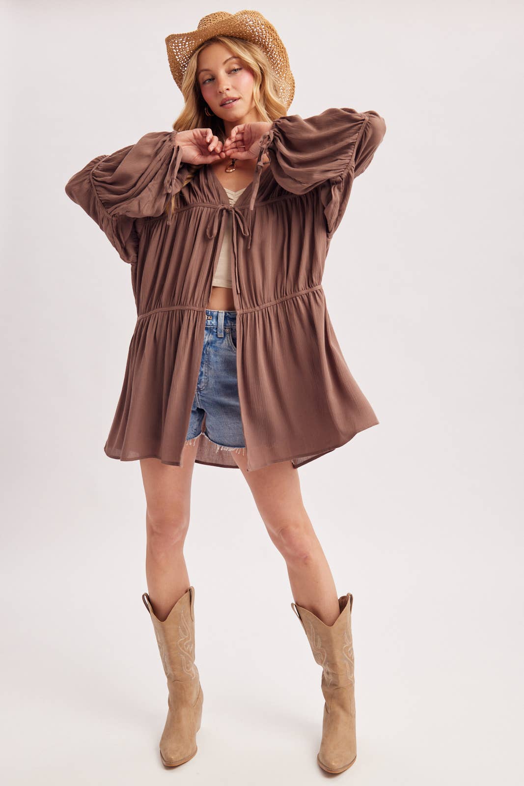 LIGHTWEIGHT BOHO OVERSIZED BALLOON SLEEVE KIMONO