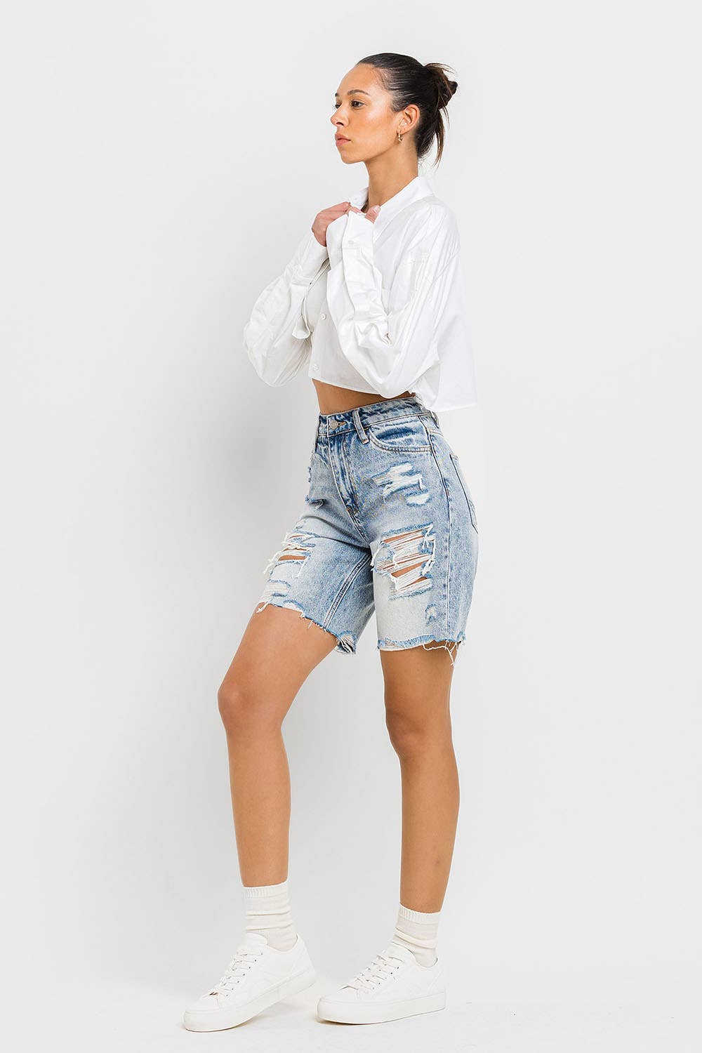 VERVET SUPER HIGH RISE BERMUDA SHORTS