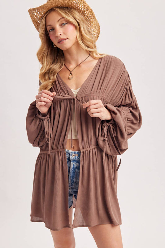 LIGHTWEIGHT BOHO OVERSIZED BALLOON SLEEVE KIMONO