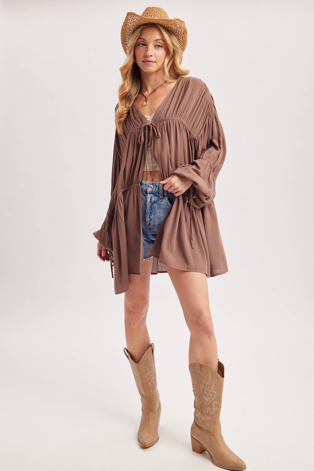 LIGHTWEIGHT BOHO OVERSIZED BALLOON SLEEVE KIMONO
