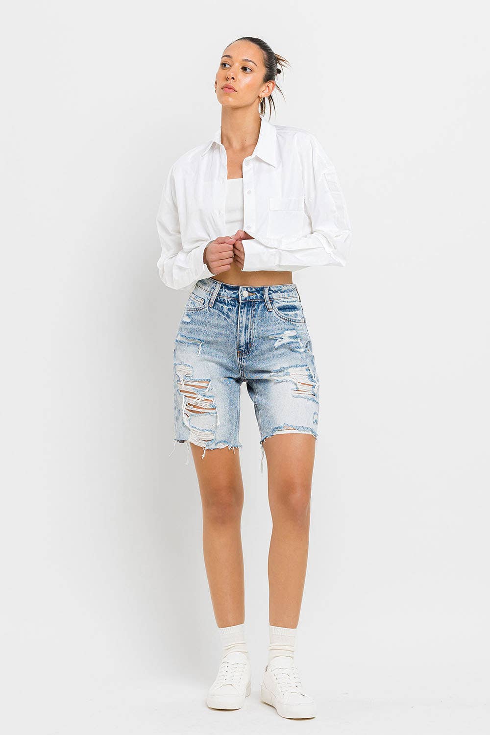 VERVET SUPER HIGH RISE BERMUDA SHORTS