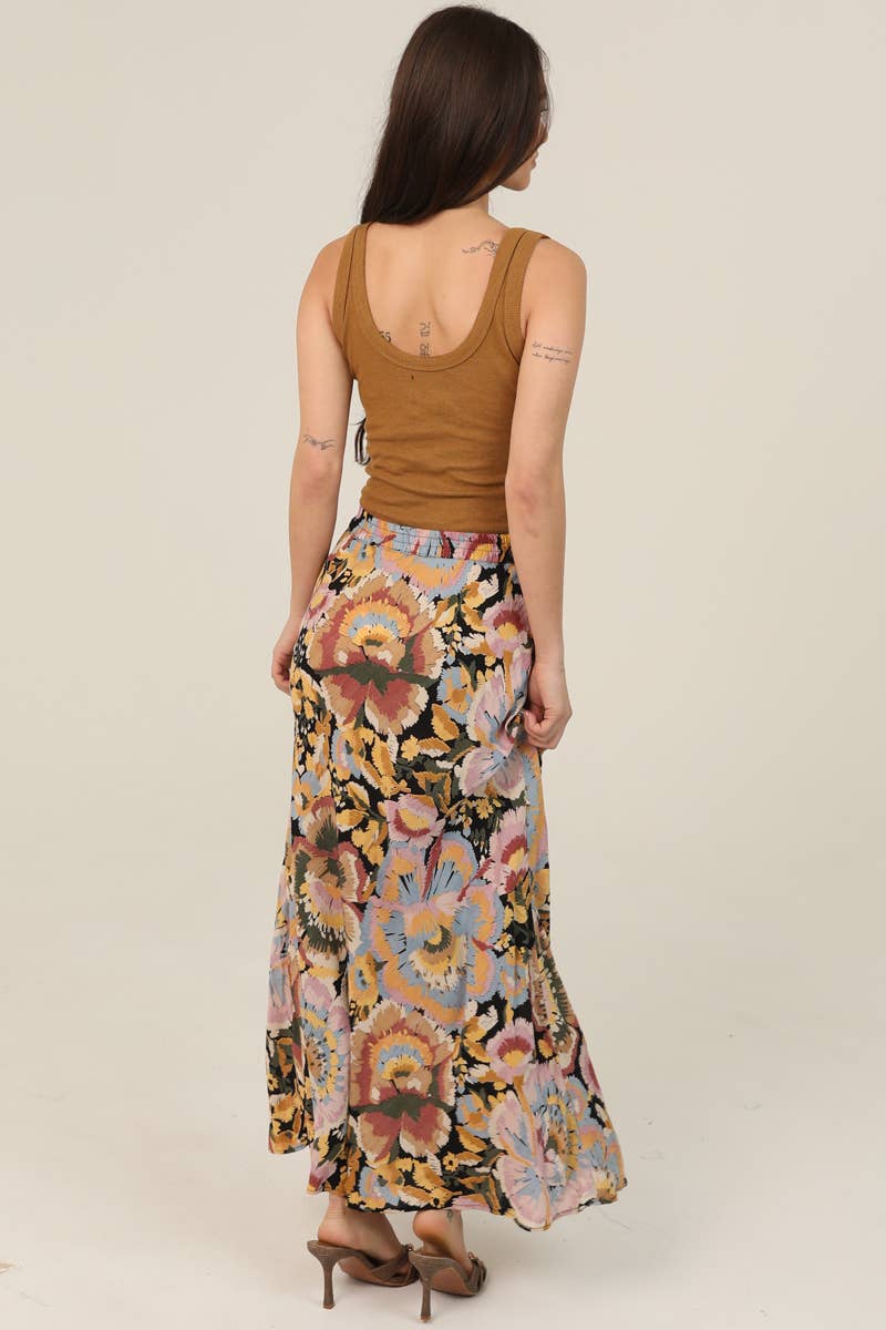 FLORAL PRINT MAXI SKIRT