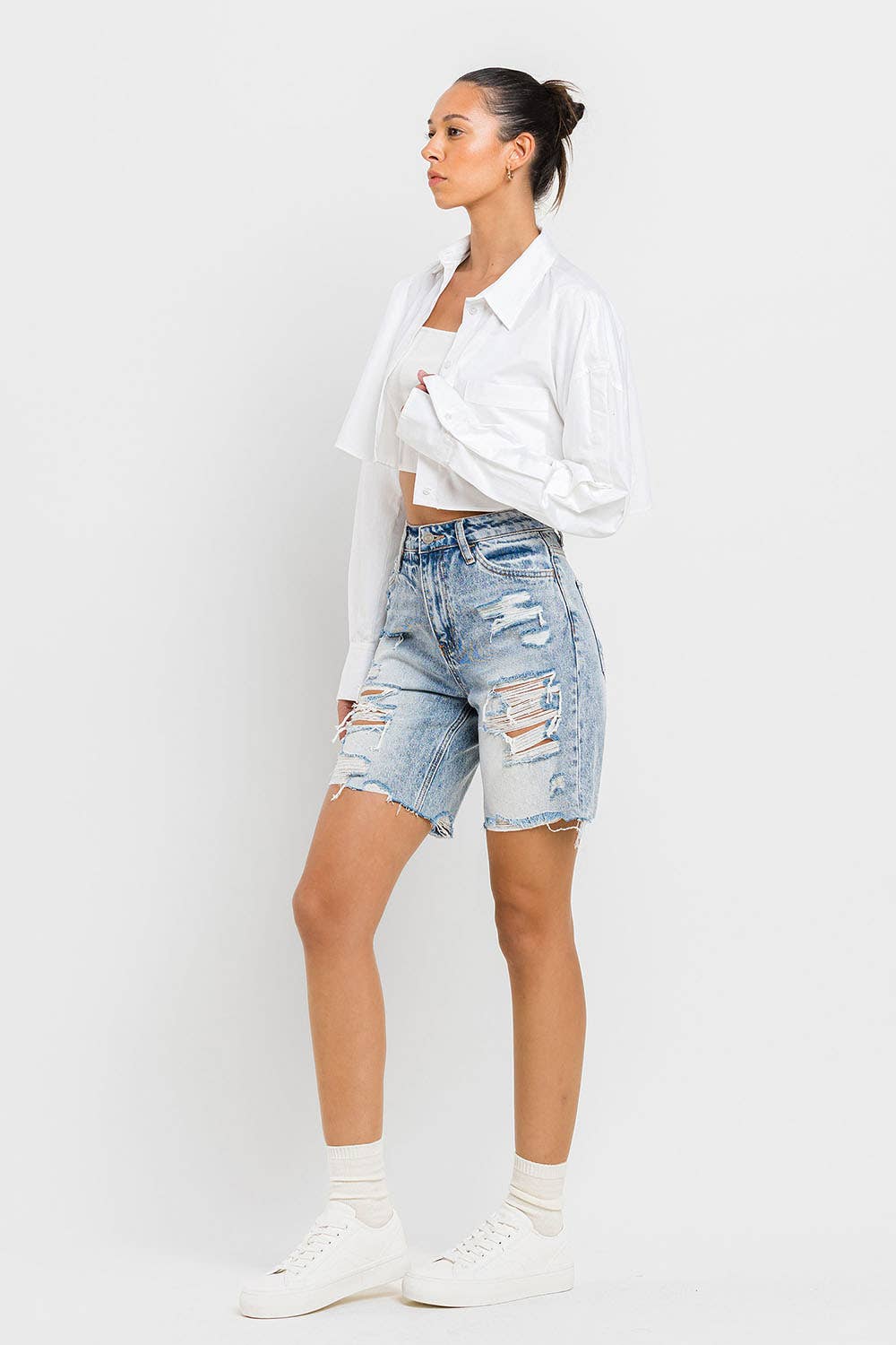 VERVET SUPER HIGH RISE BERMUDA SHORTS