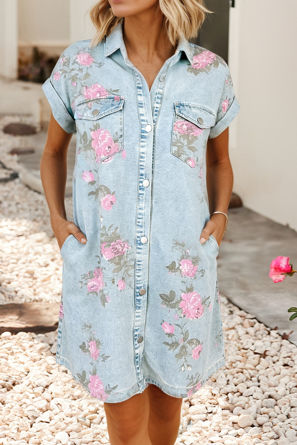Floral Denim Dress