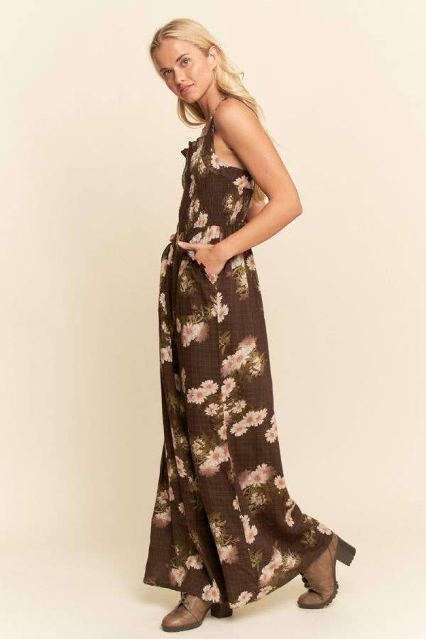 FLORAL RUFFLE JUMPSUIT
