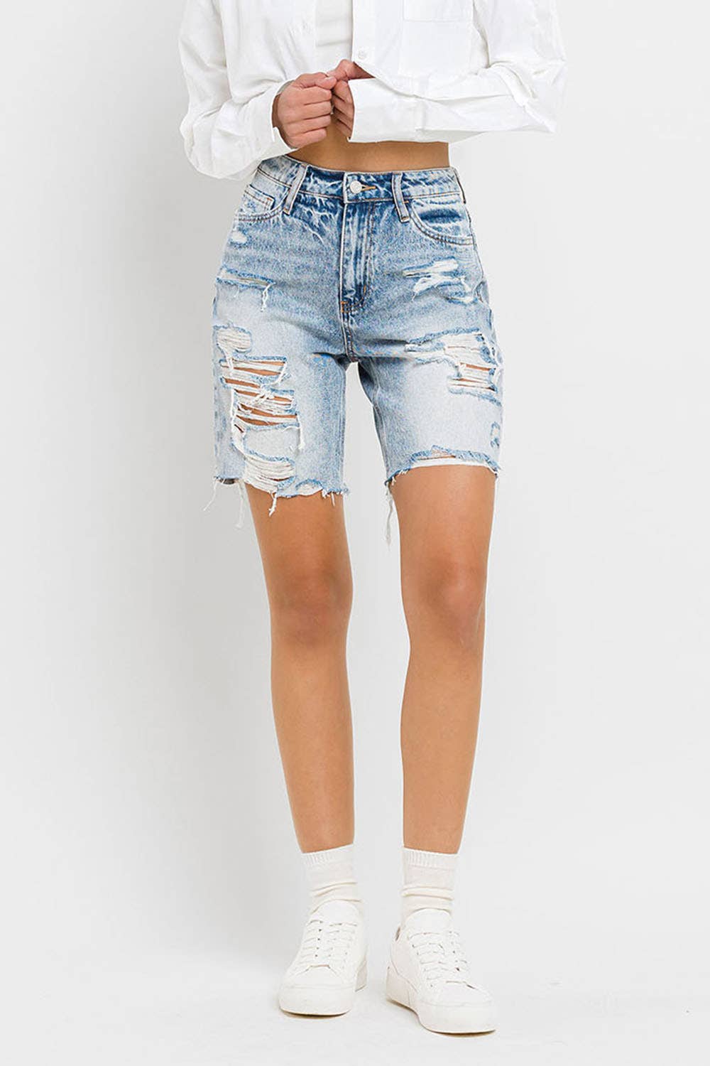 VERVET SUPER HIGH RISE BERMUDA SHORTS