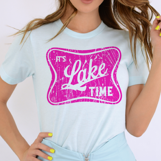Retro Its Lake Time Vintage Summer Graphic Tee