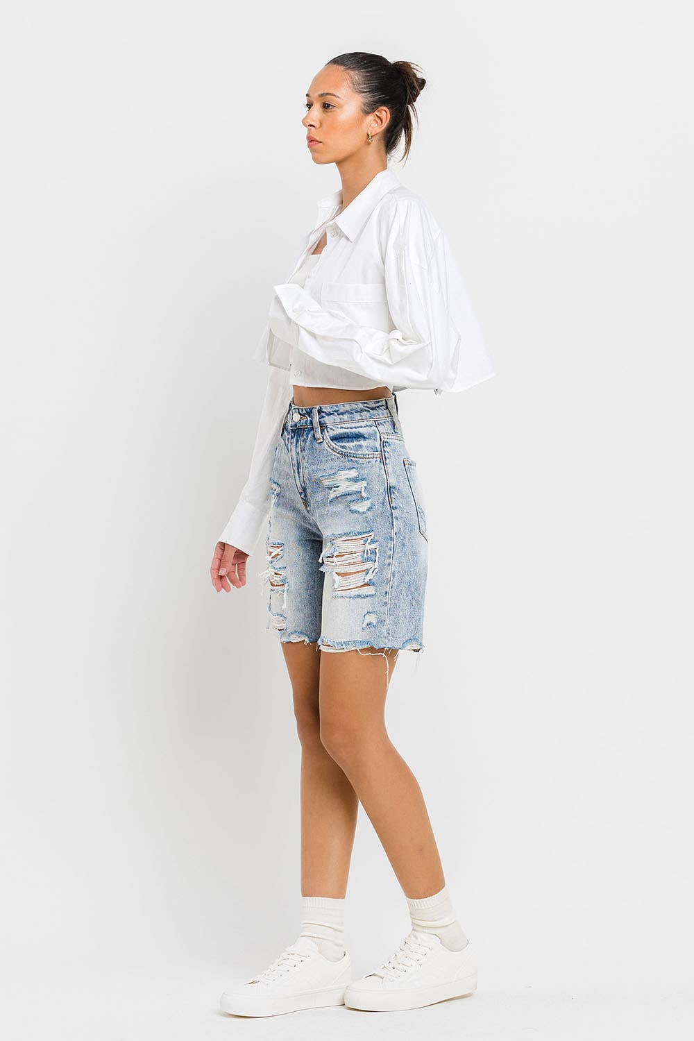 VERVET SUPER HIGH RISE BERMUDA SHORTS