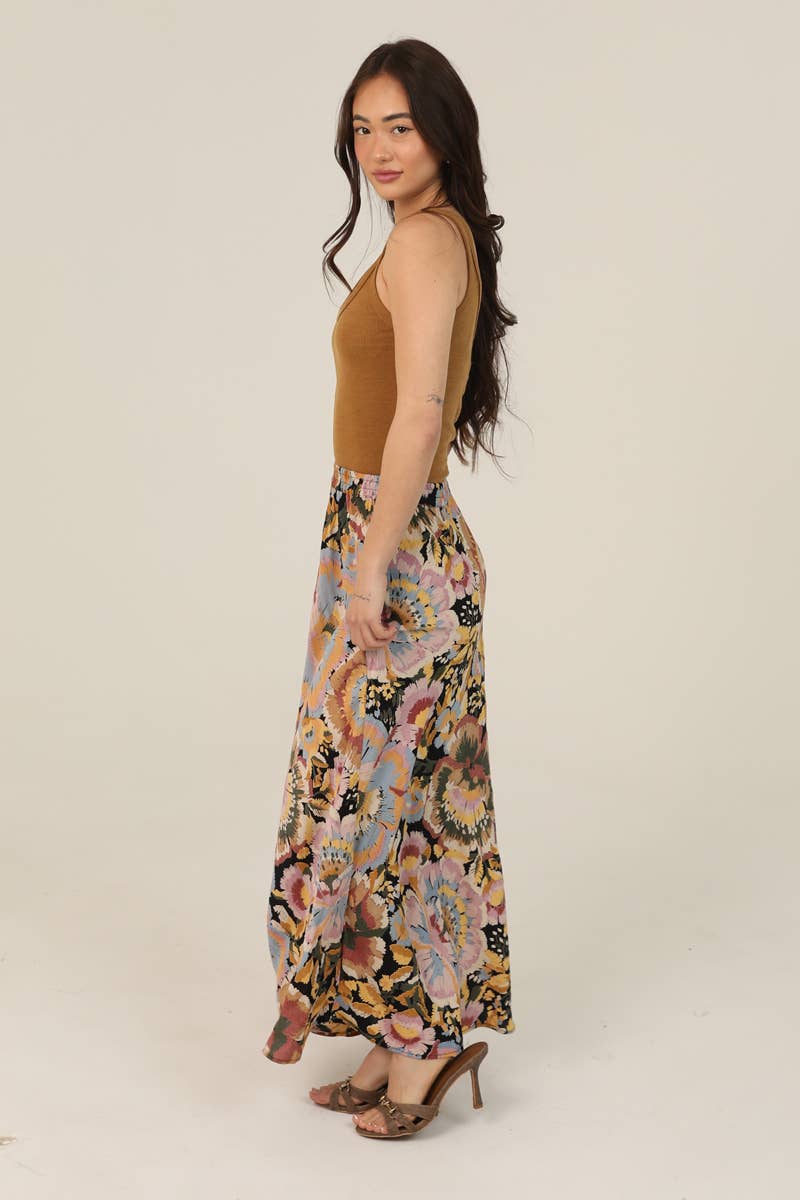 FLORAL PRINT MAXI SKIRT