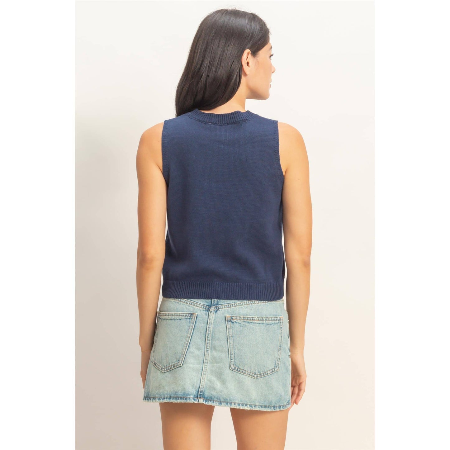 Strawberry Sleeveless Knit Top