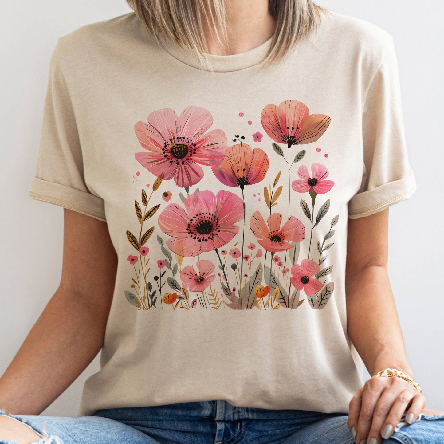 Pink Poppy Watercolor Tee