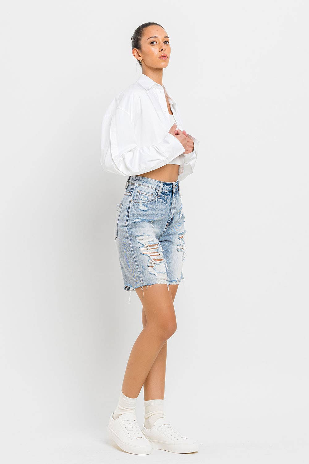VERVET SUPER HIGH RISE BERMUDA SHORTS