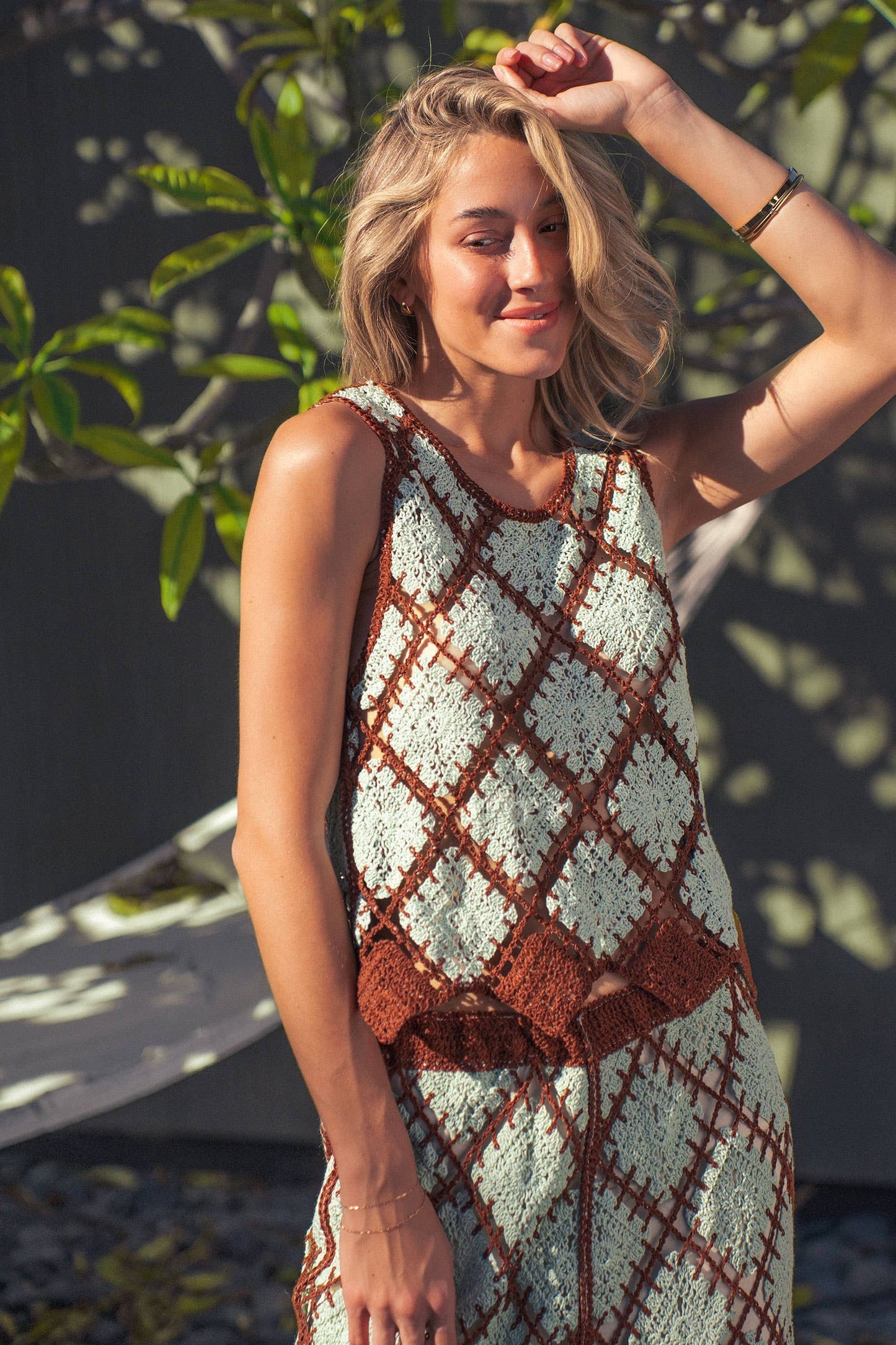 Diamond Crochet Pattern Sleeveless Tank