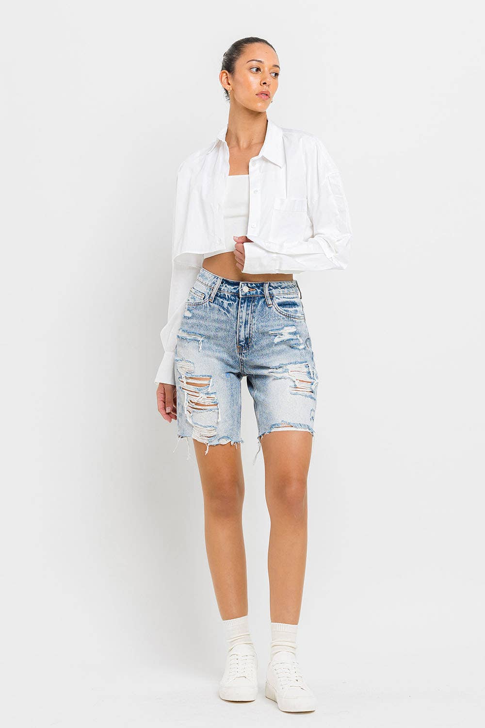 VERVET SUPER HIGH RISE BERMUDA SHORTS